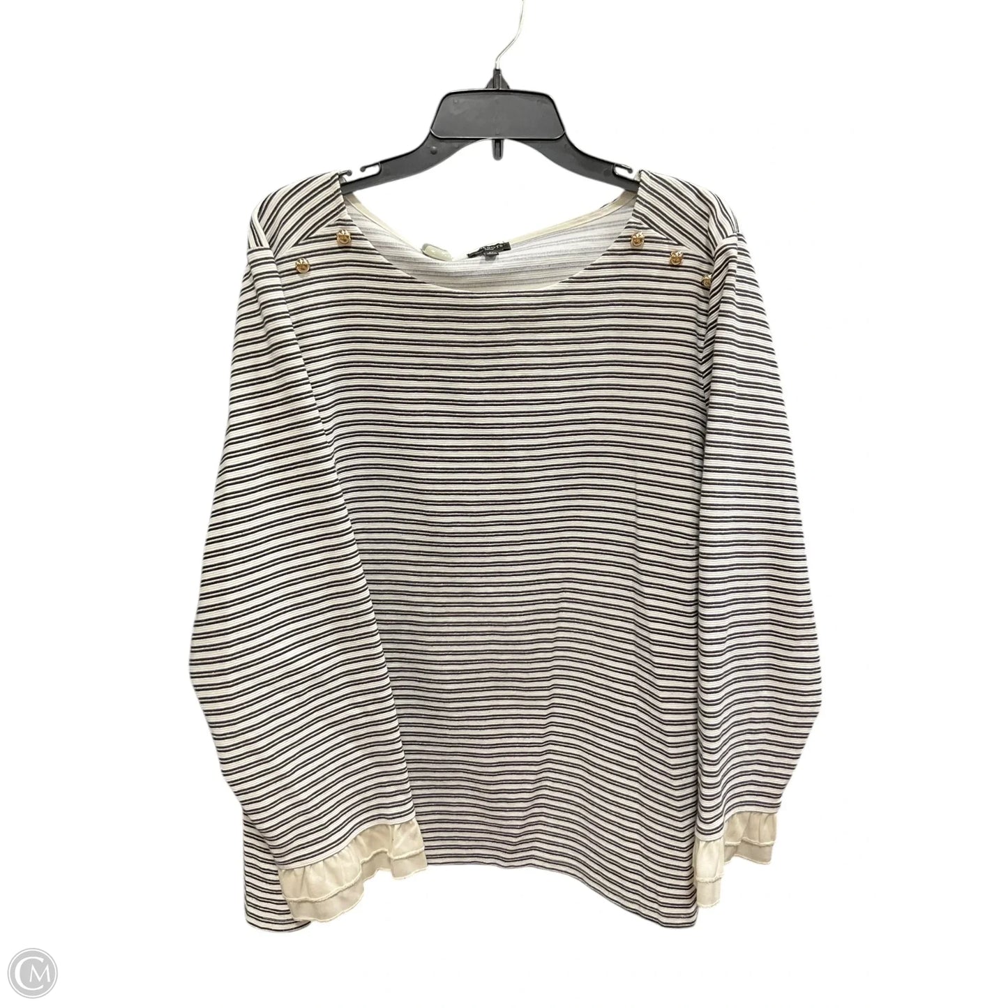 Top 3/4 Sleeve By Talbots In Striped Pattern, Size: 3x