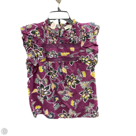Top Short Sleeve By Loft In Purple, Size: S