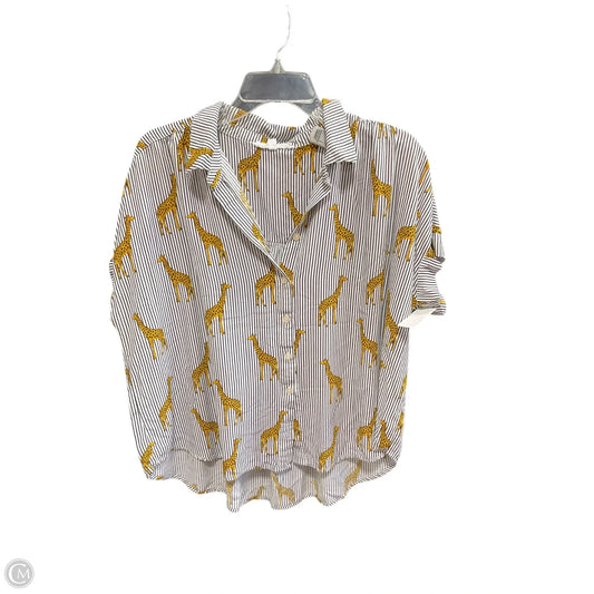 Blouse Short Sleeve By Jane And Delancey In Striped Pattern, Size: Xl