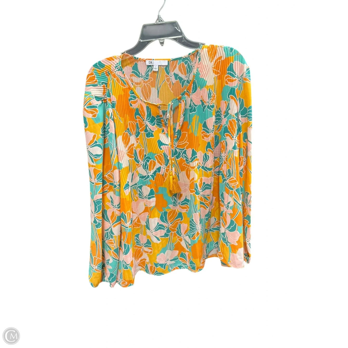 Top Long Sleeve By Dr2 In Orange, Size: L
