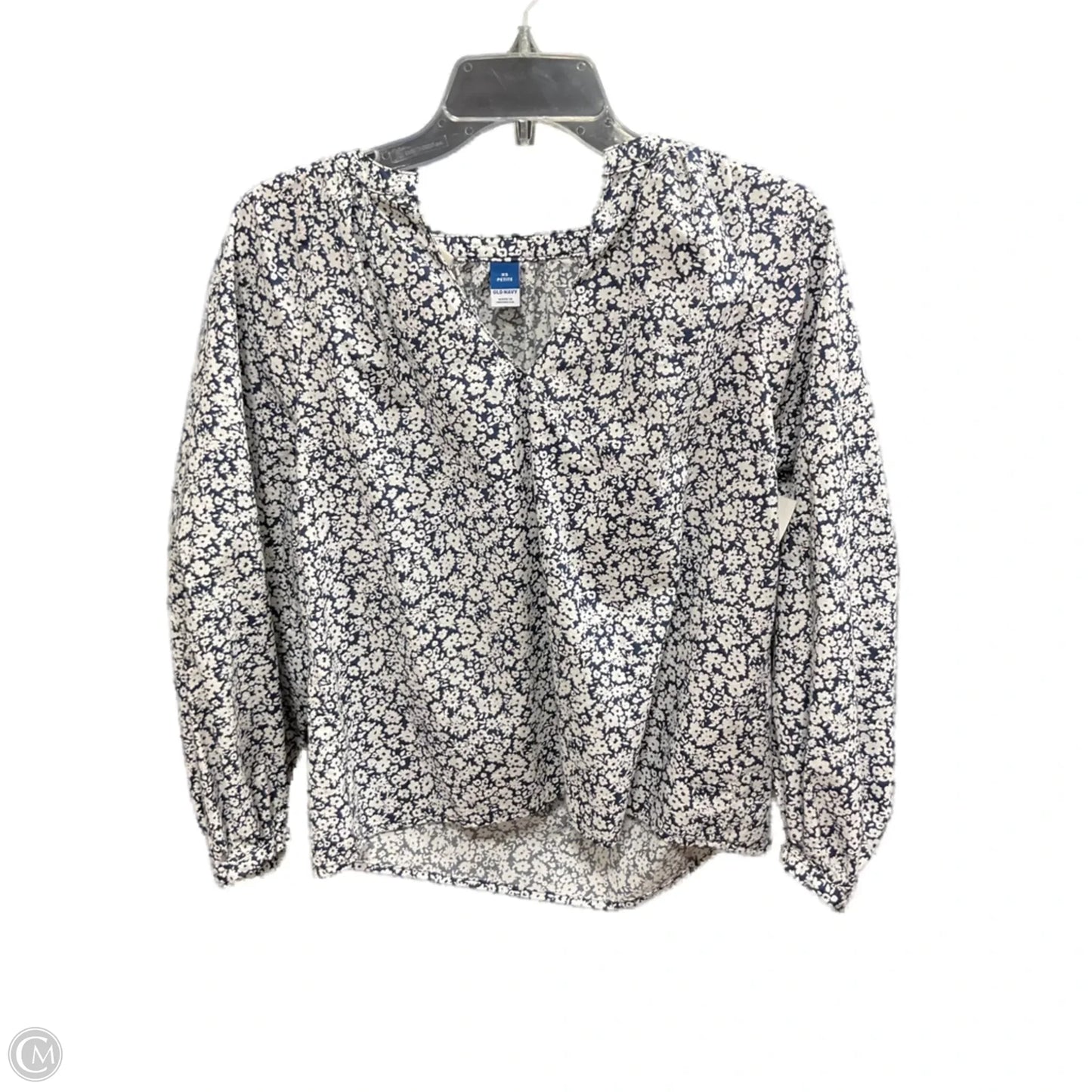 Top Long Sleeve By Old Navy In Blue & White, Size: Xs