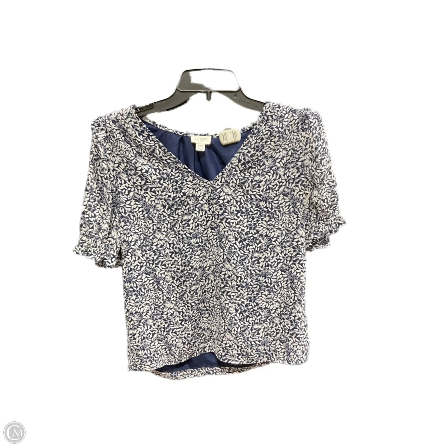 Top Short Sleeve By J. Crew In Blue & White, Size: Xxs