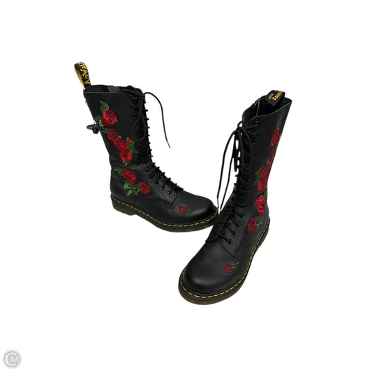 Boots Combat By Dr Martens In Black & Red, Size: 10