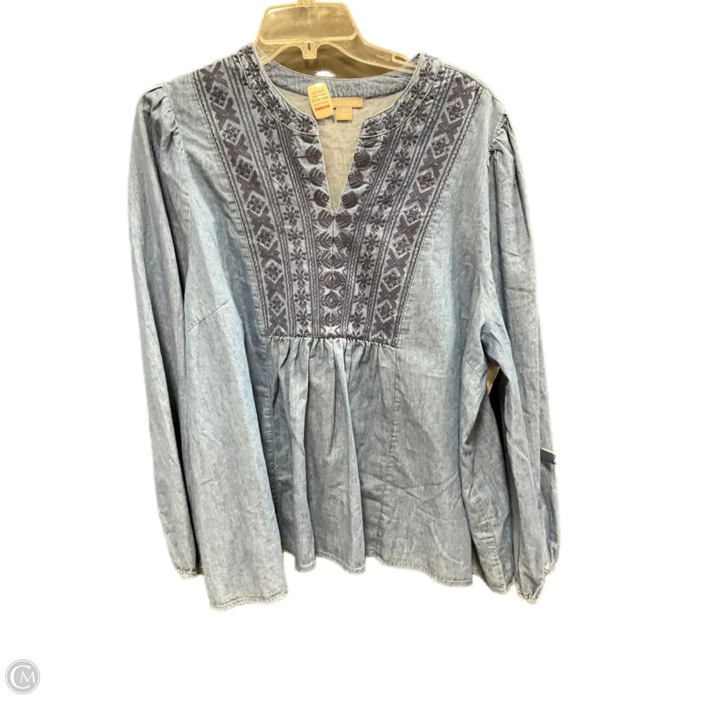 Top Long Sleeve By Falls Creek In Blue, Size: 2x