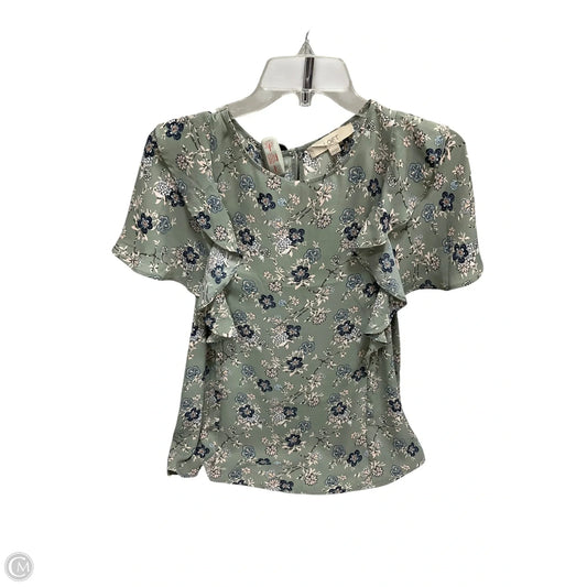 Top Short Sleeve By Loft In Floral Print, Size: Xs