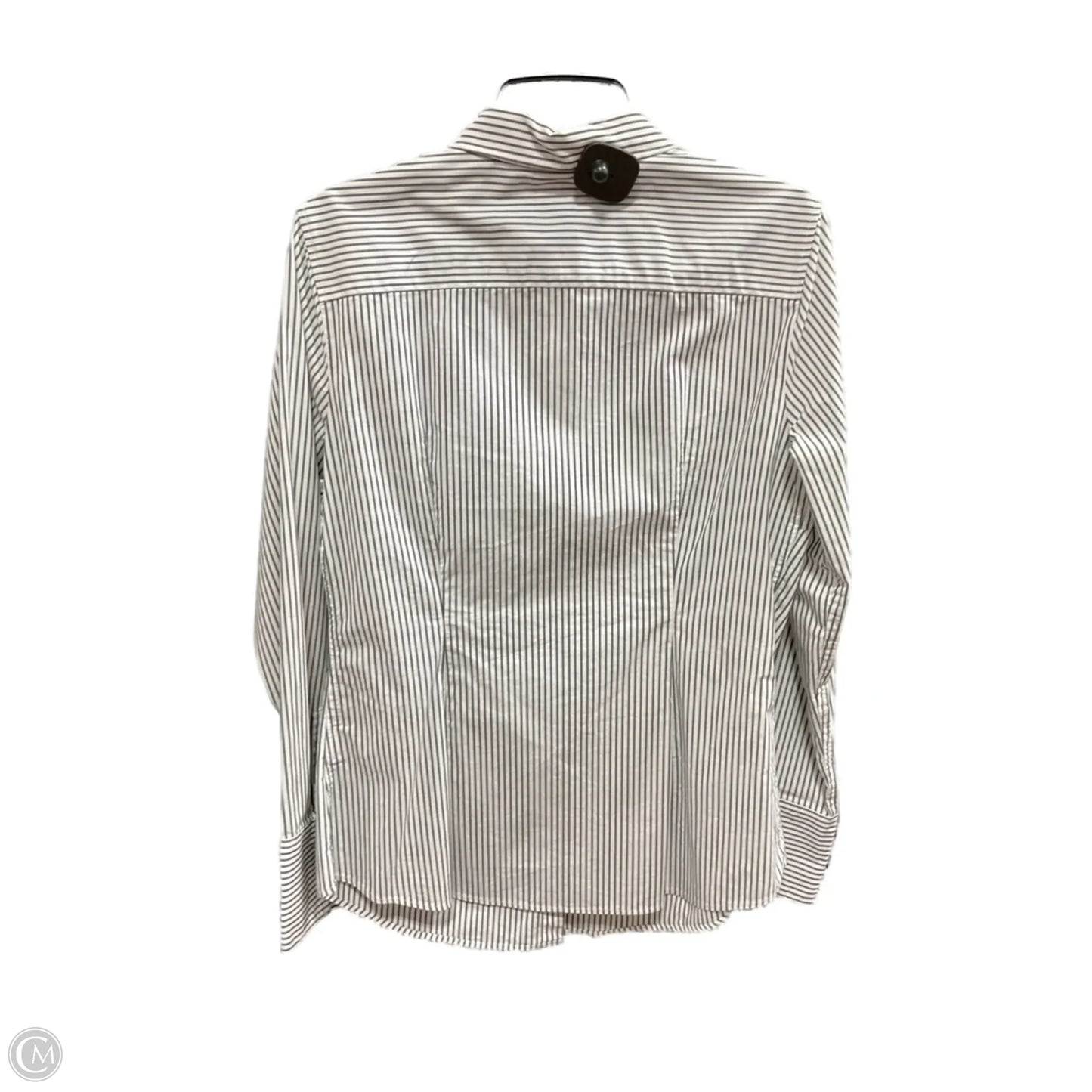 Blouse Long Sleeve By Banana Republic In Striped Pattern, Size: 10
