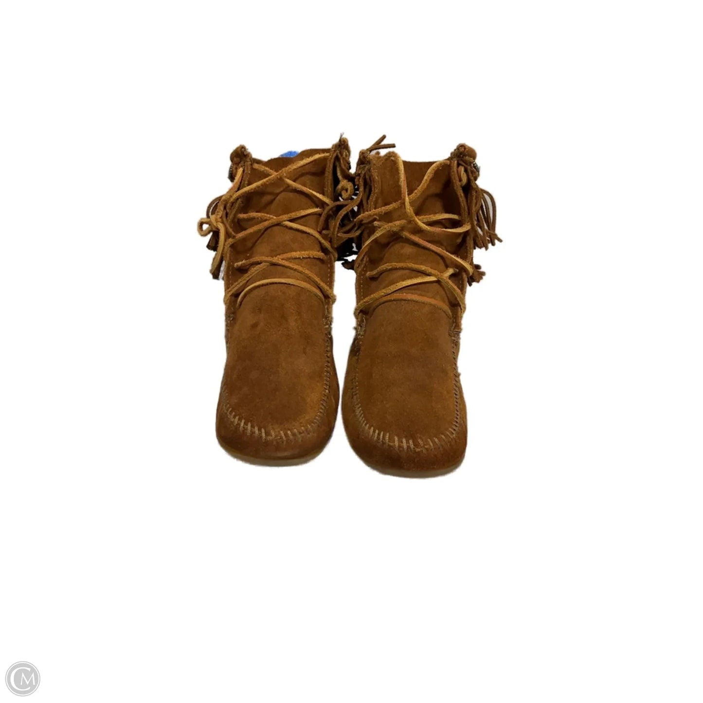 Boots Ankle Flats By Minnetonka In Brown, Size: 10