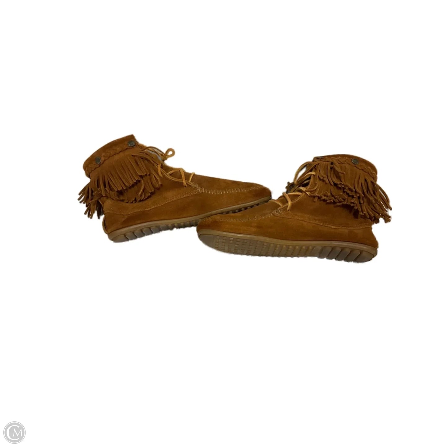 Boots Ankle Flats By Minnetonka In Brown, Size: 10