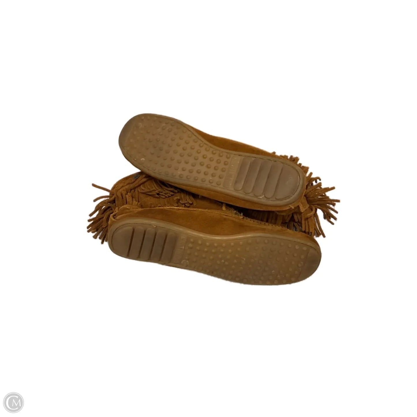 Boots Ankle Flats By Minnetonka In Brown, Size: 10