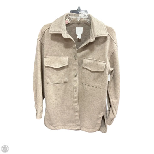 Jacket Shirt By H&m In Tan, Size: Xs