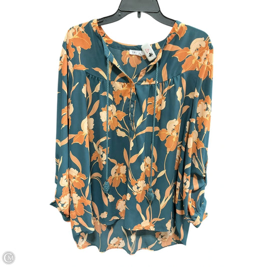 Top Long Sleeve By Dr2 In Floral Print, Size: Xl
