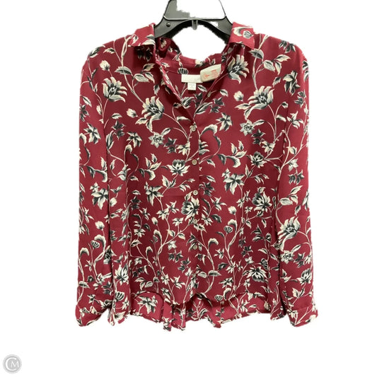 Blouse Long Sleeve By J. Jill In Floral Print, Size: M