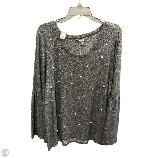 Top Long Sleeve By Simply Vera In Grey, Size: Xl