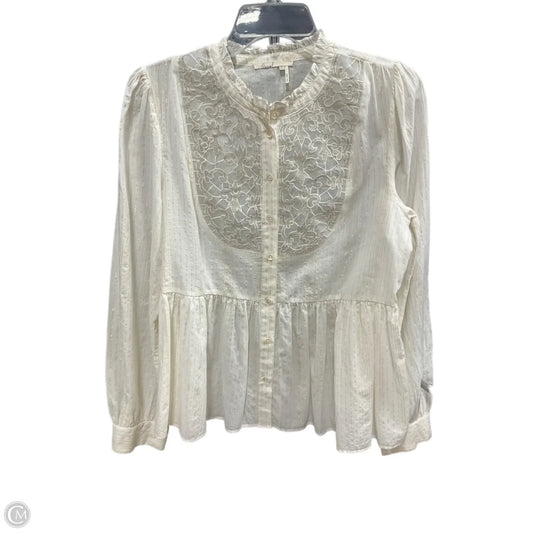 Top Long Sleeve By Floreat In Cream, Size: 14