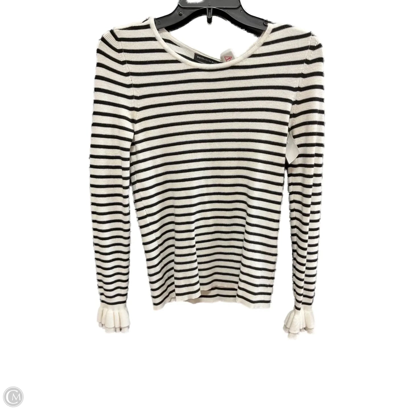 Top Long Sleeve By White House Black Market In Striped Pattern, Size: S