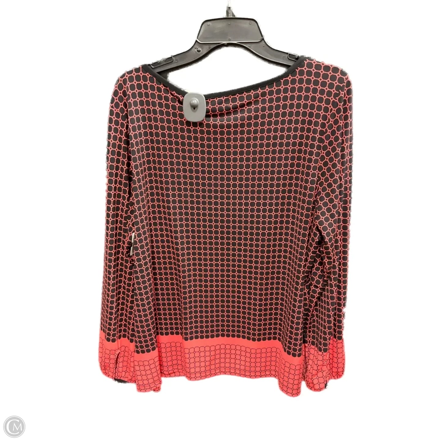Top Long Sleeve By Liz Claiborne In Black & Pink, Size: Xxl
