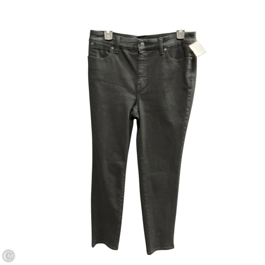 Jeans Straight By Talbots In Black Denim, Size: 8