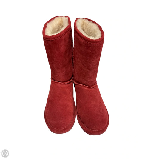 Boots Ankle Flats By Bearpaw In Red, Size: 10