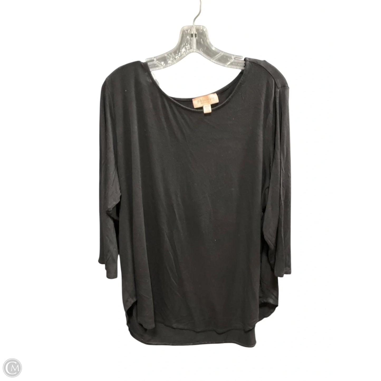 Top Long Sleeve By Philosophy In Black, Size: 2x