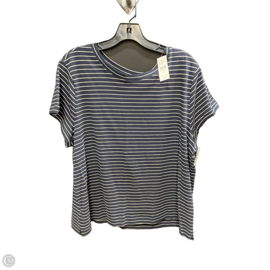Top Short Sleeve By Loft In Navy, Size: Xxl