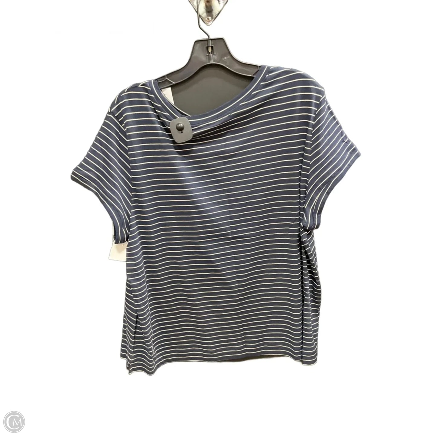 Top Short Sleeve By Loft In Navy, Size: Xxl