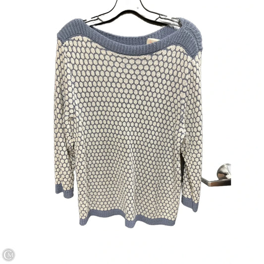 Sweater By Loft In Blue & Cream, Size: Xl