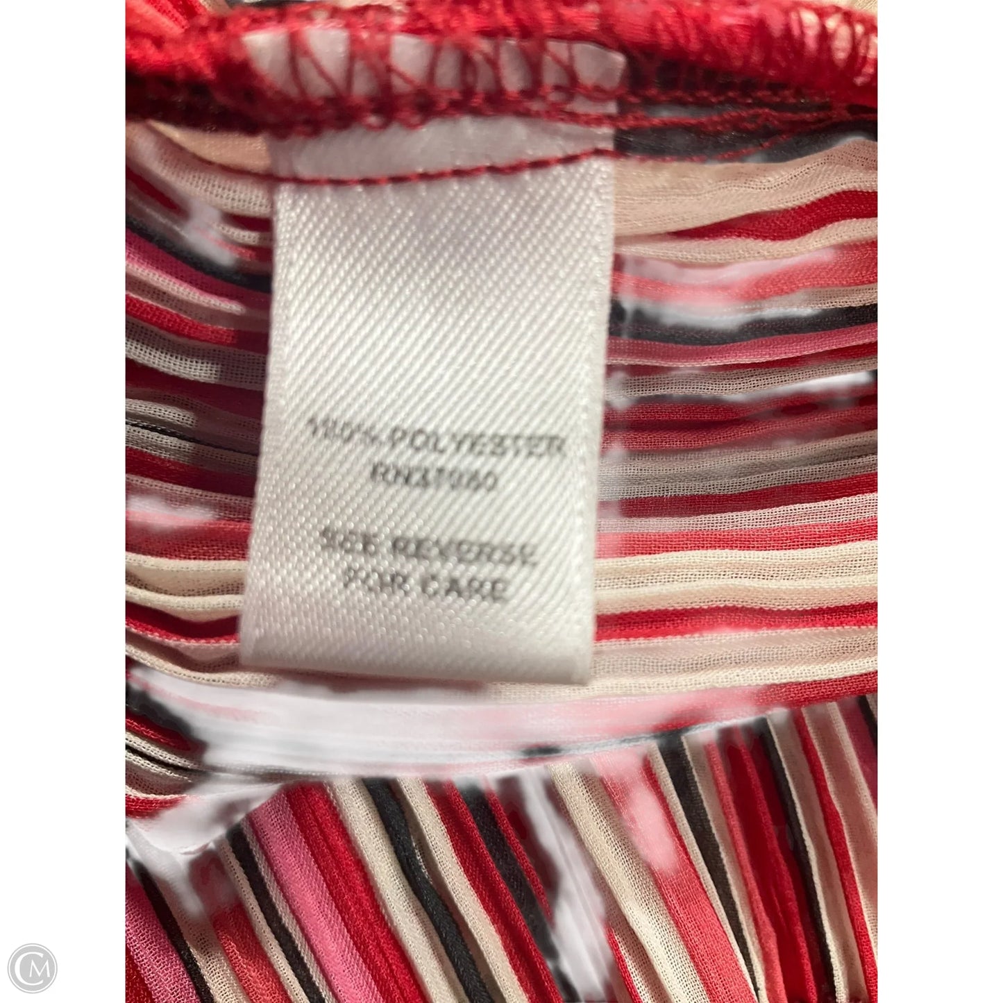 Blouse Long Sleeve By Cato In Striped Pattern, Size: L