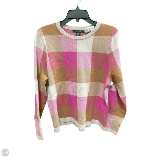 Top Long Sleeve By Tahari In Plaid Pattern, Size: Xl