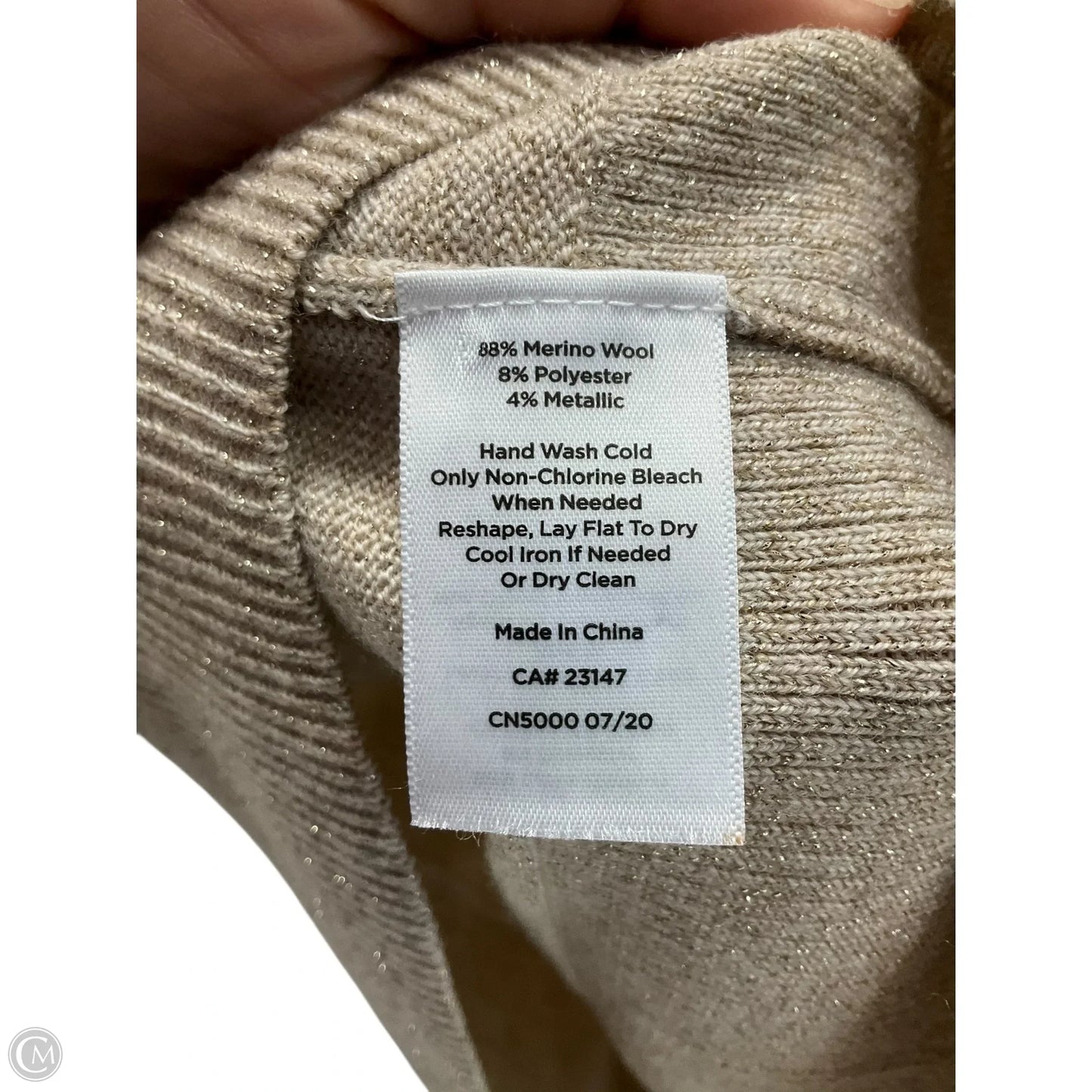 Top Long Sleeve By Talbots In Gold, Size: M