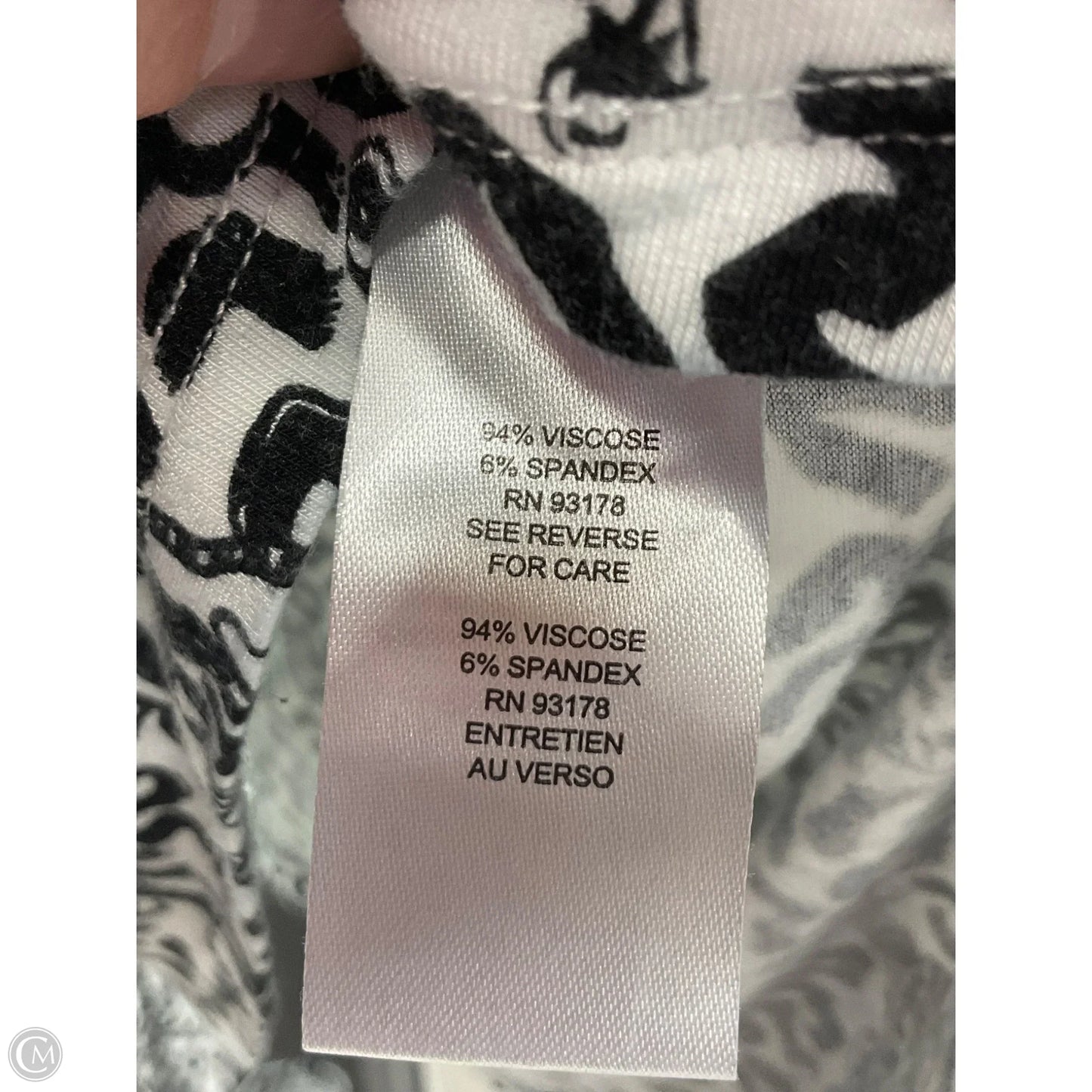 Top Long Sleeve By Tahari In Black & White, Size: Xl