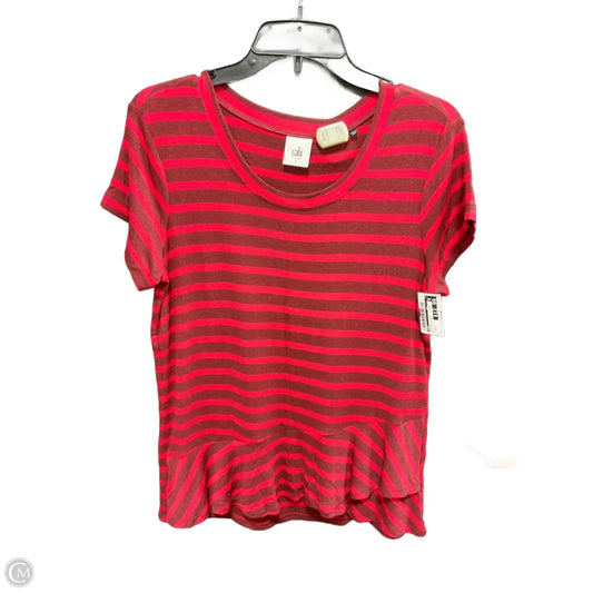 Top Short Sleeve By Cabi In Striped Pattern, Size: S
