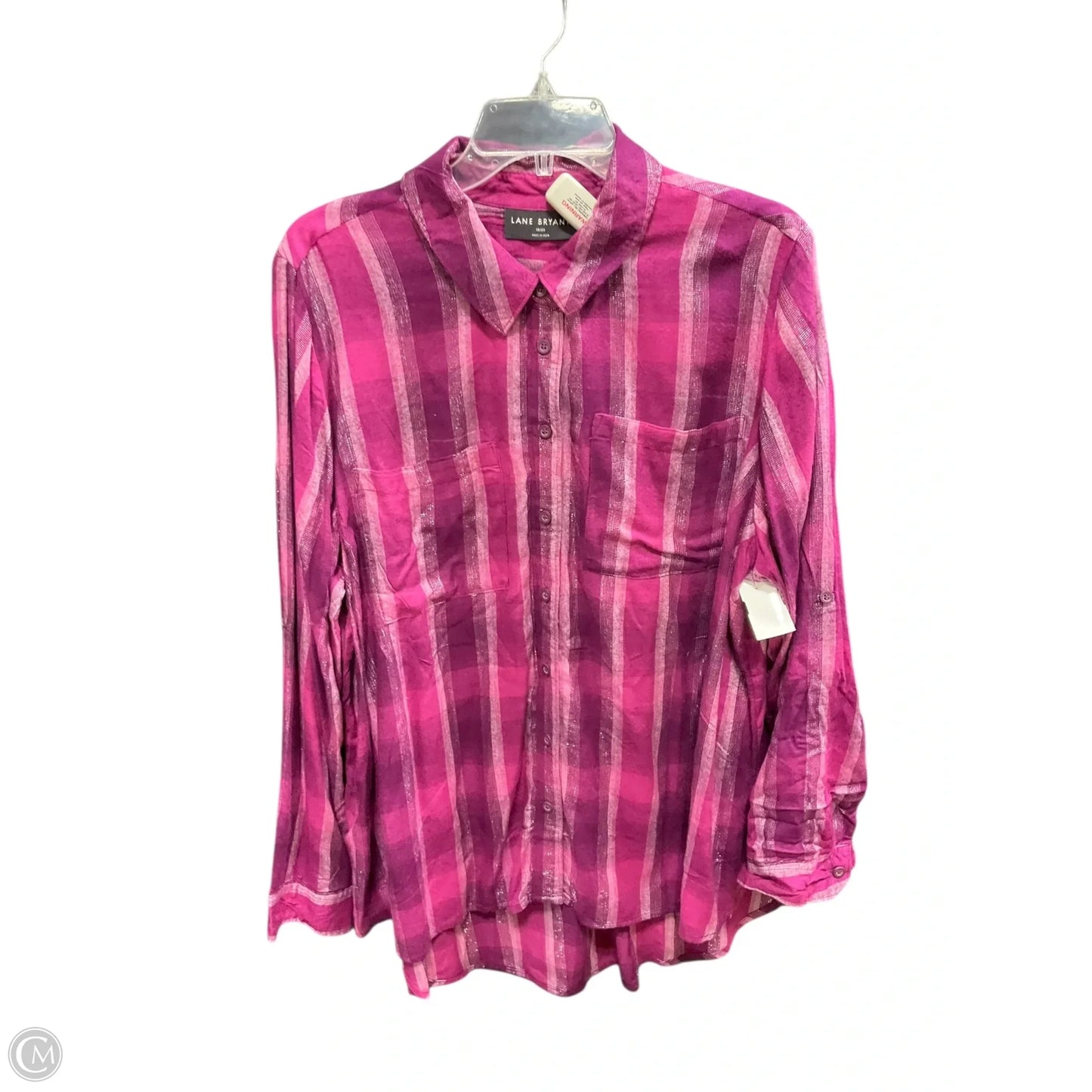 Blouse Long Sleeve By Lane Bryant In Striped Pattern, Size: 18