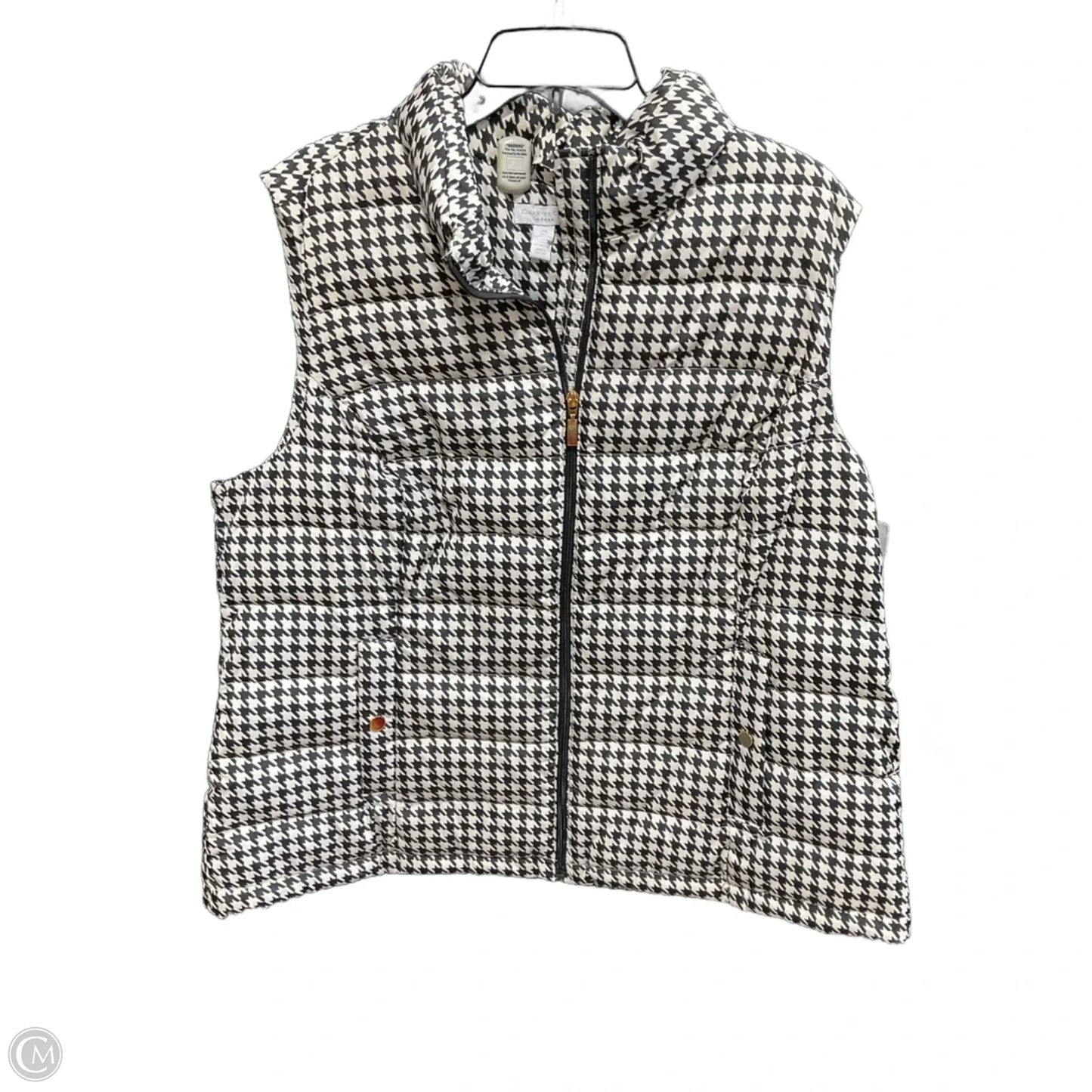 Vest Puffer & Quilted By Charter Club In Black & White, Size: 2x