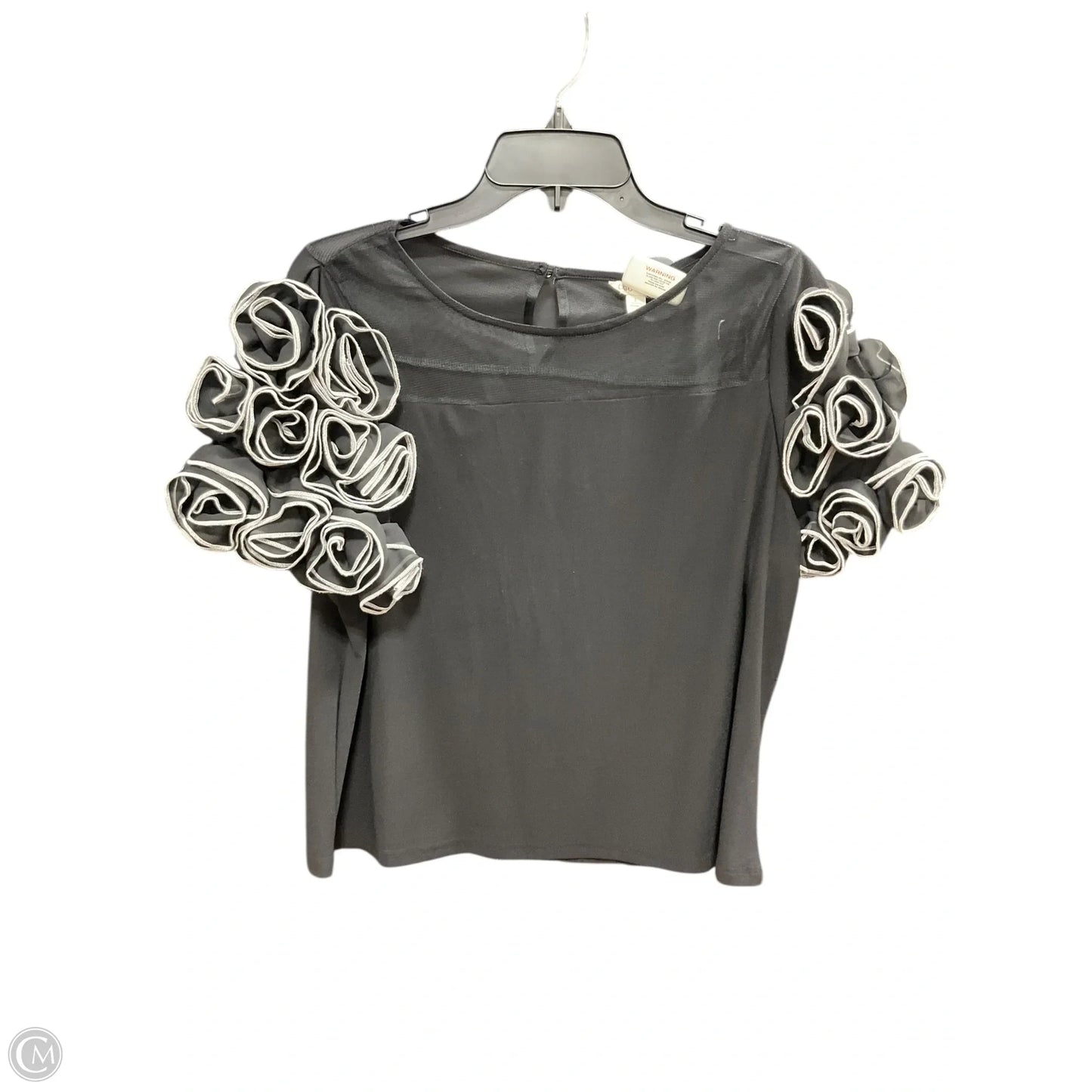 Top Short Sleeve By Cato In Black & White, Size: L