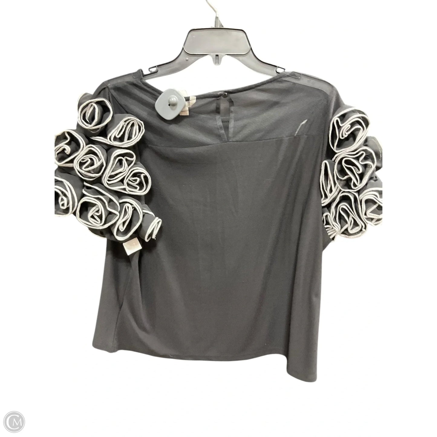 Top Short Sleeve By Cato In Black & White, Size: L