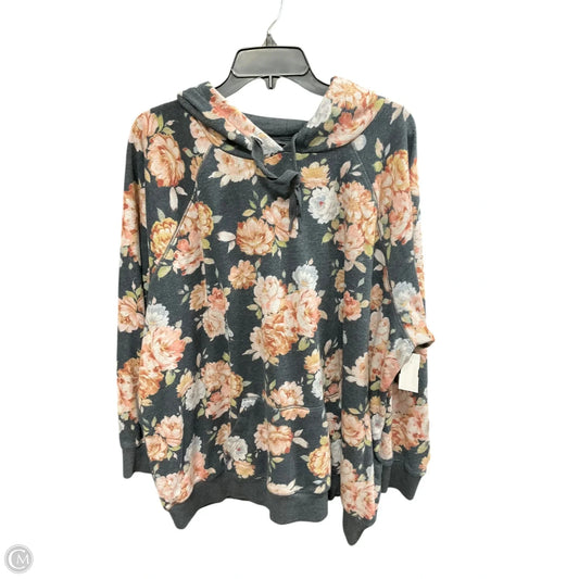Sweatshirt Hoodie By Torrid In Floral Print, Size: 2x