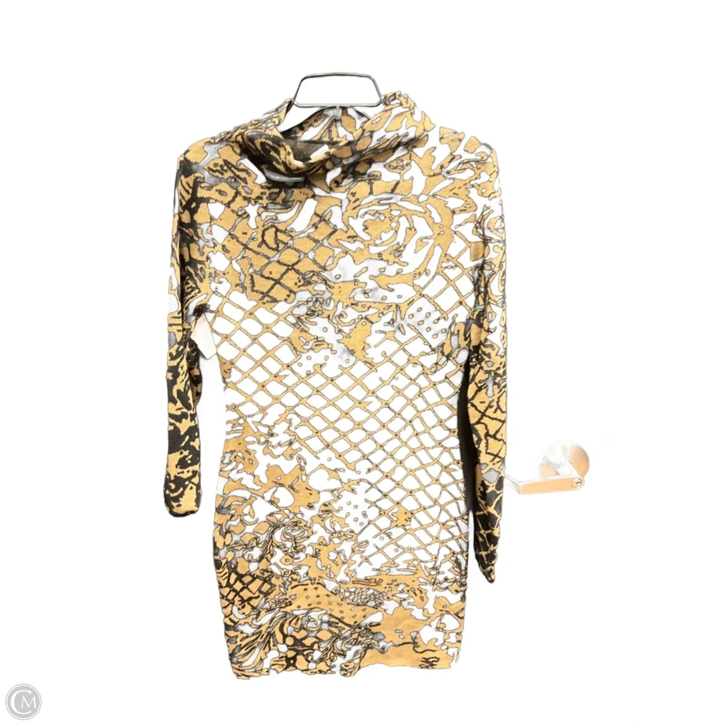 Dress Casual Midi By Venus In Black & Tan, Size: M