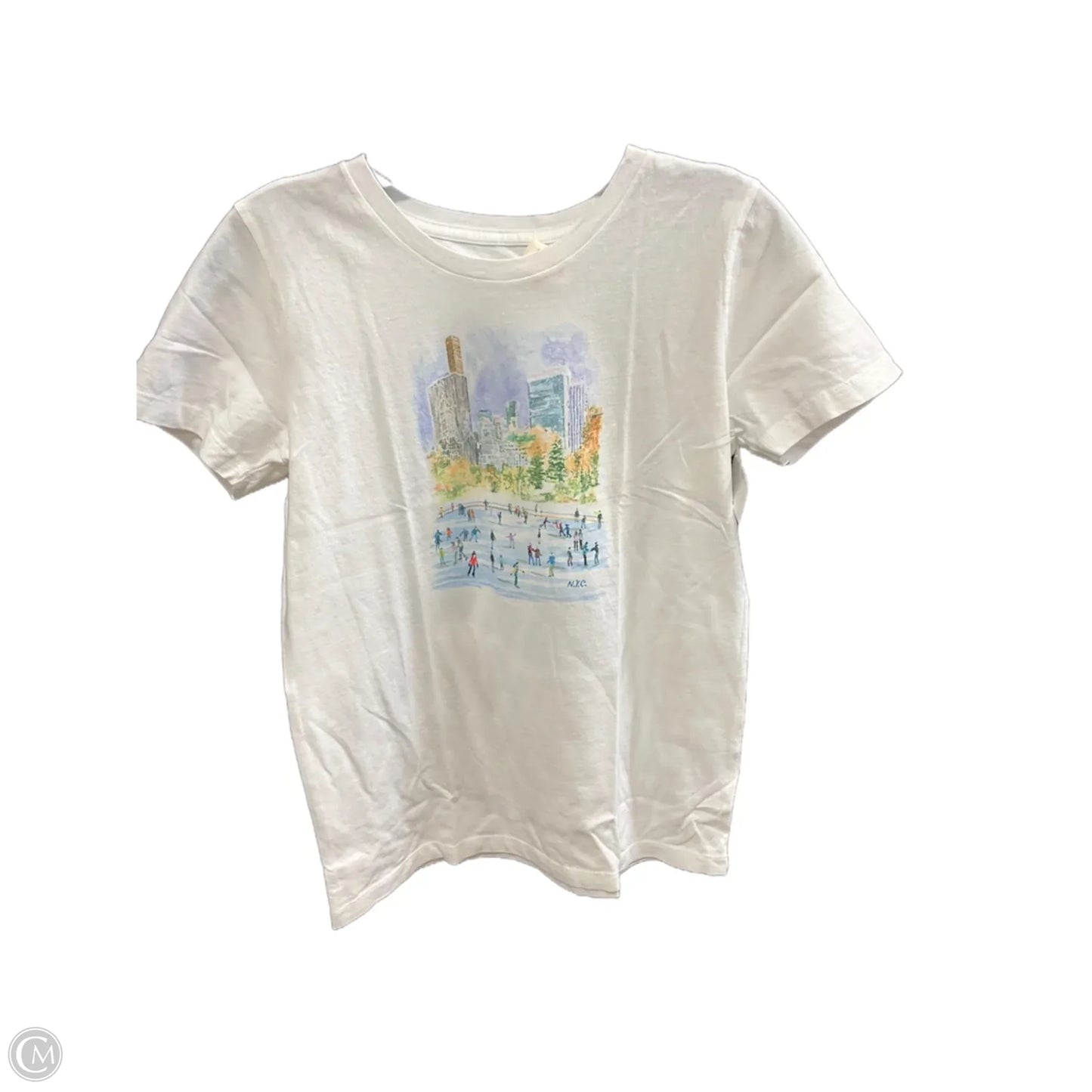 Top Short Sleeve Basic By J. Crew In Cream, Size: S