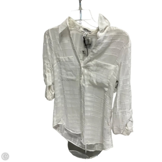 Blouse 3/4 Sleeve By Express In White, Size: Xs