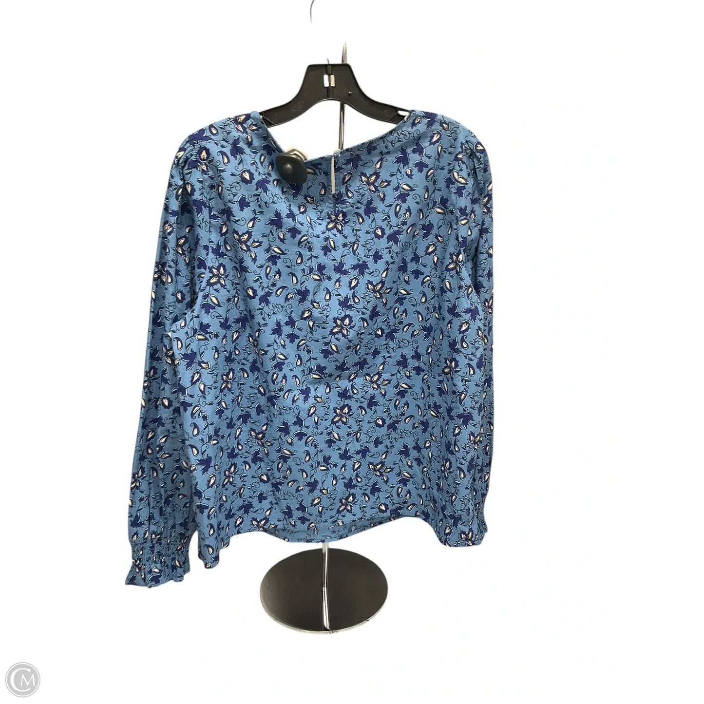 Top Long Sleeve By J. Crew In Blue & White, Size: Xl