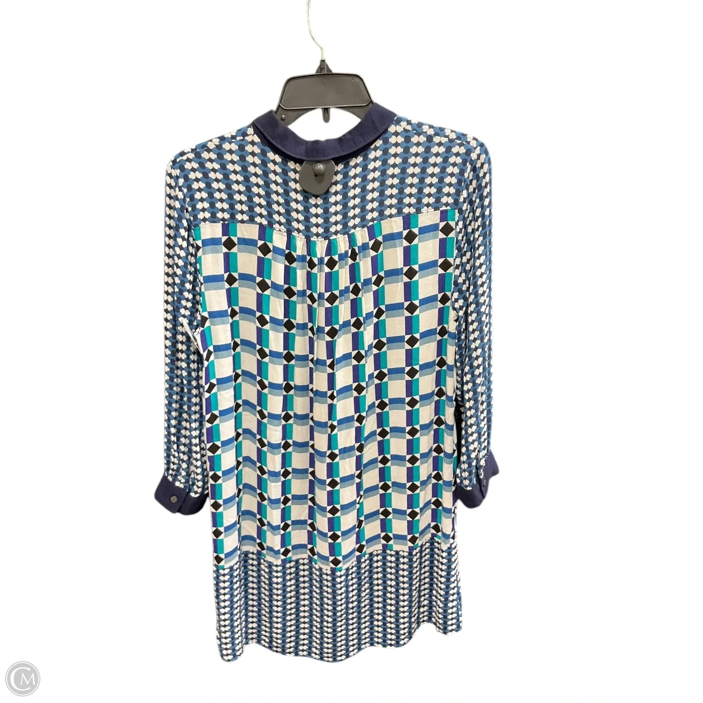 Dress Casual Short By Maeve In Blue & Cream, Size: 8