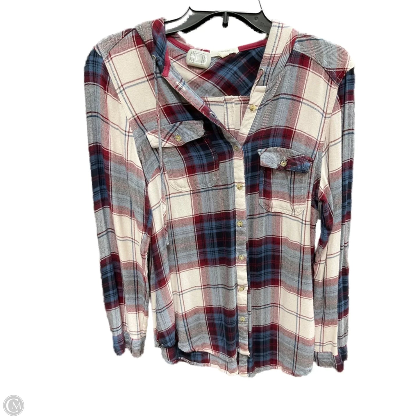 Top Long Sleeve By Maurices In Cream & Red, Size: M