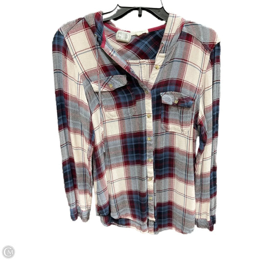 Top Long Sleeve By Maurices In Cream & Red, Size: M