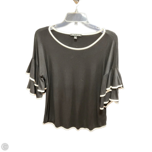 Top Short Sleeve By Cable And Gauge In Black & White, Size: S