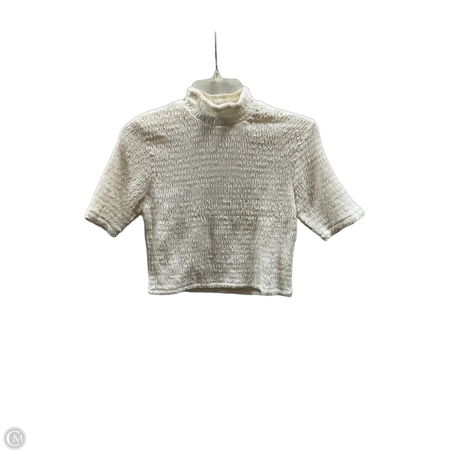Top Short Sleeve By Express In Cream, Size: M