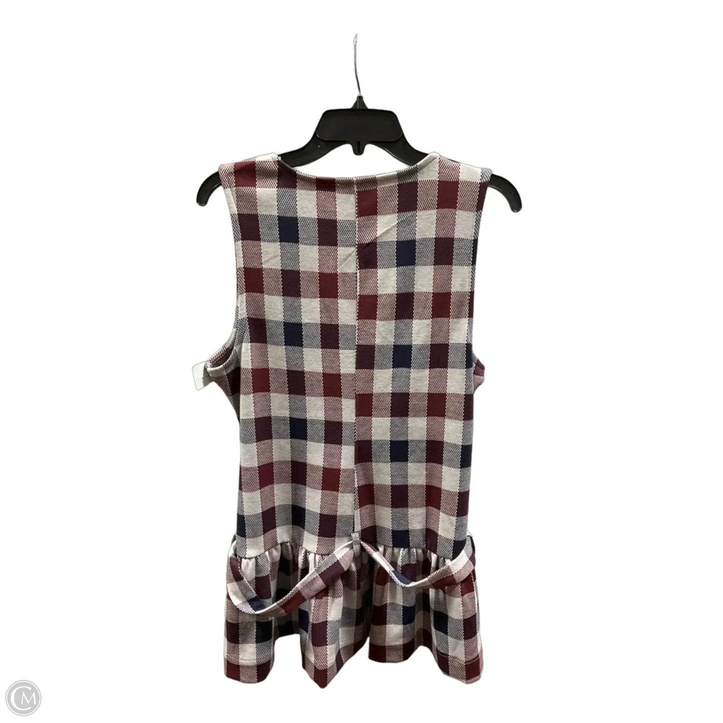 Top Sleeveless By Maeve In Checkered Pattern, Size: L