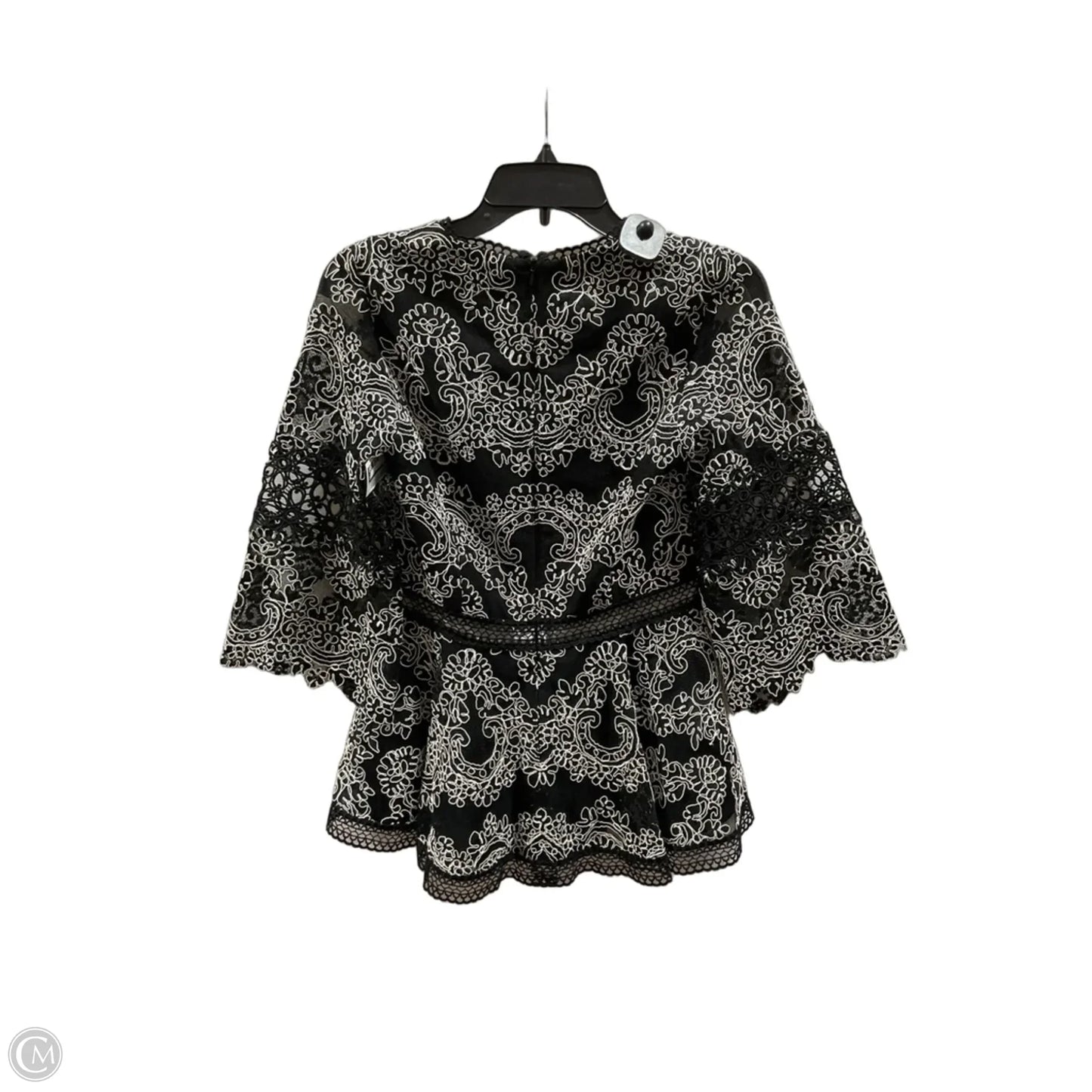 Top 3/4 Sleeve By Cma In Black, Size: S