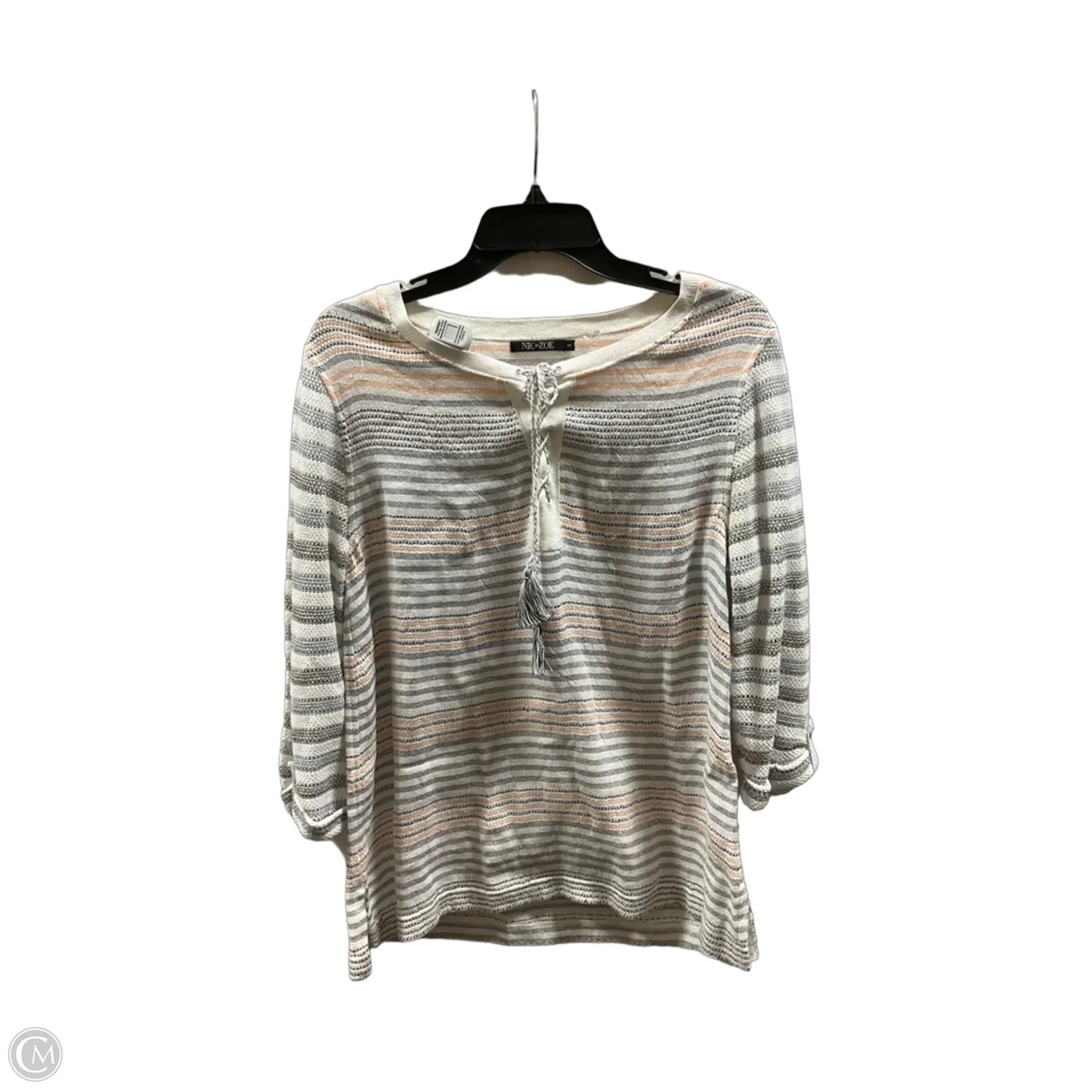 Top 3/4 Sleeve By Nic + Zoe In Striped Pattern, Size: S