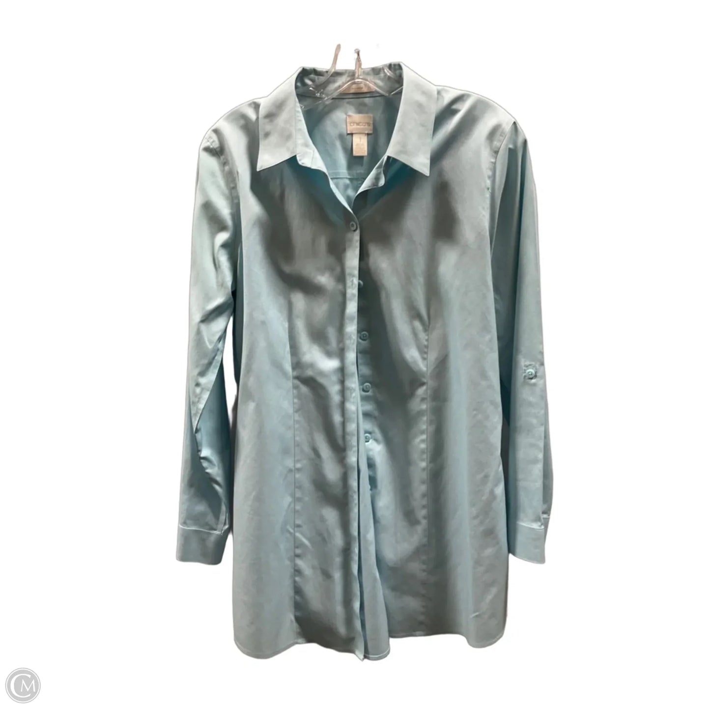 Blouse Long Sleeve By Chicos In Blue, Size: M