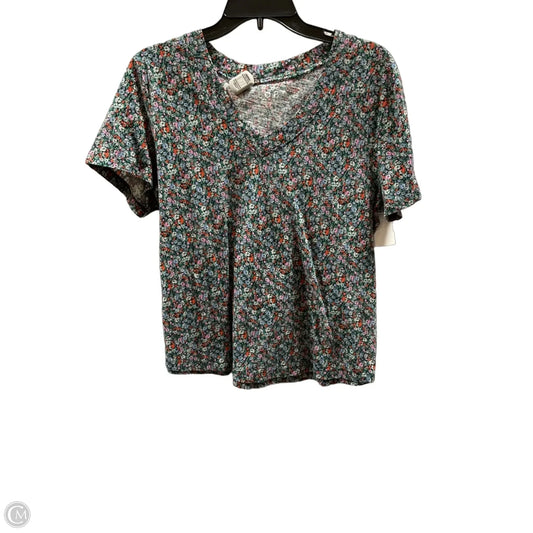 Top Short Sleeve By Loft In Floral Print, Size: L